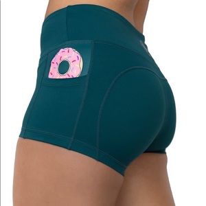 FEED ME FIGHT ME FMFM is that a donut in your pocket shorts teal size small